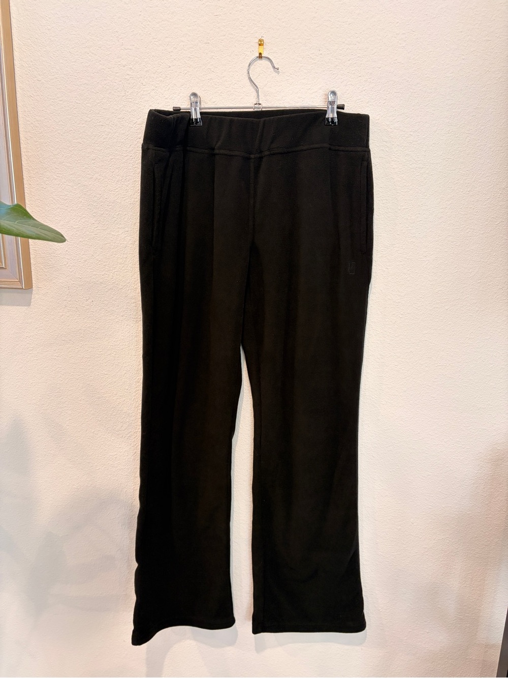 Alpine Design Womens Medium Fleece Pants Black Elastic Waist Pockets Outdoor
